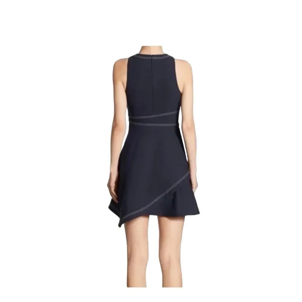 Cinq a Sept Black Lyla Fit and Flare Handkerchief Dress Sz 6 - Picture 2 of 8